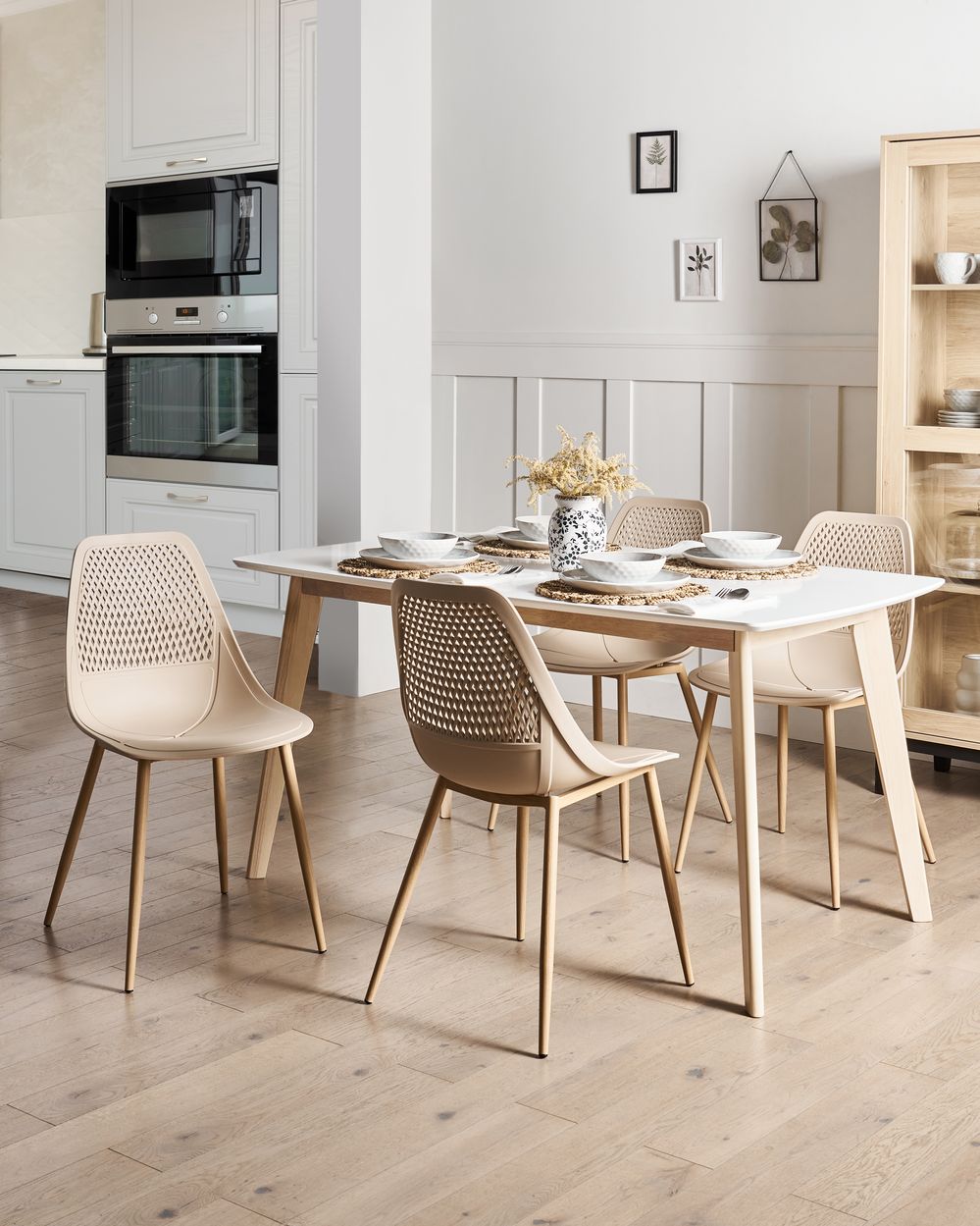 Conjunto de 4 cadeiras de jantar HAZELTON Creme