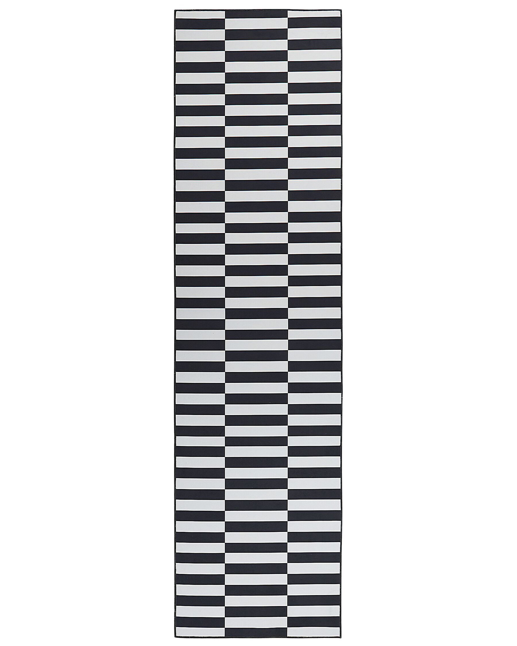 Tapis noir et blanc 80 x 300 cm PACODE_831678