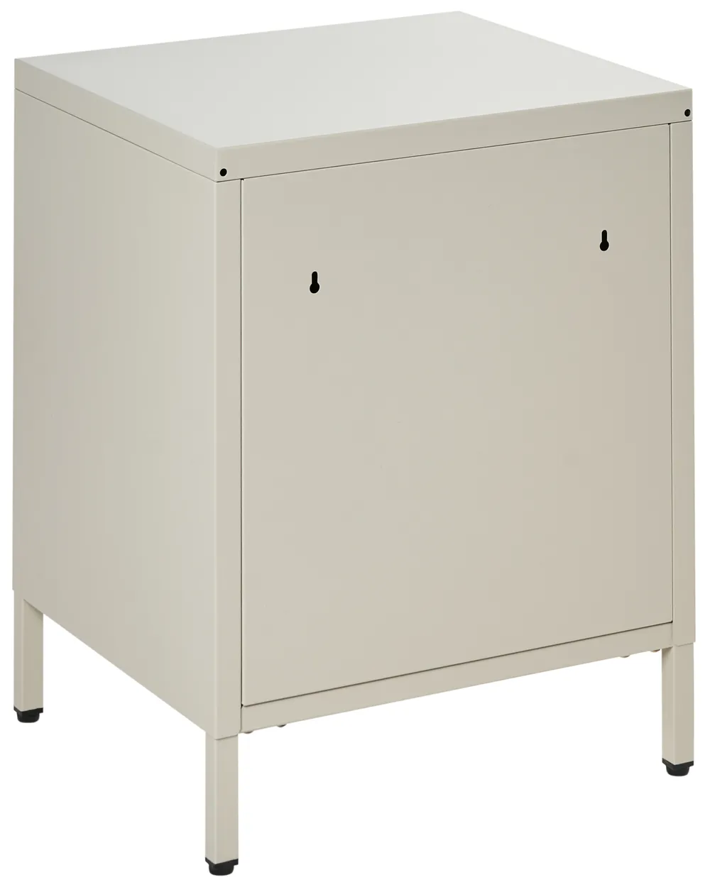 2 Drawer Bedside Table MALAVI Metal Light Beige_1053145