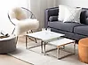 Set of 2 Coffee Tables BREA Tempered Glass White Marble
