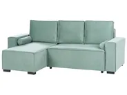 Corner Sofa Bed 3 Seater EDANE with Storage Fabric Light Green Right Hand_1057252
