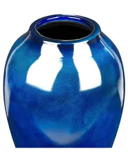 Vase à fleurs OCANA 37 cm Céramique Bleu foncé_847861