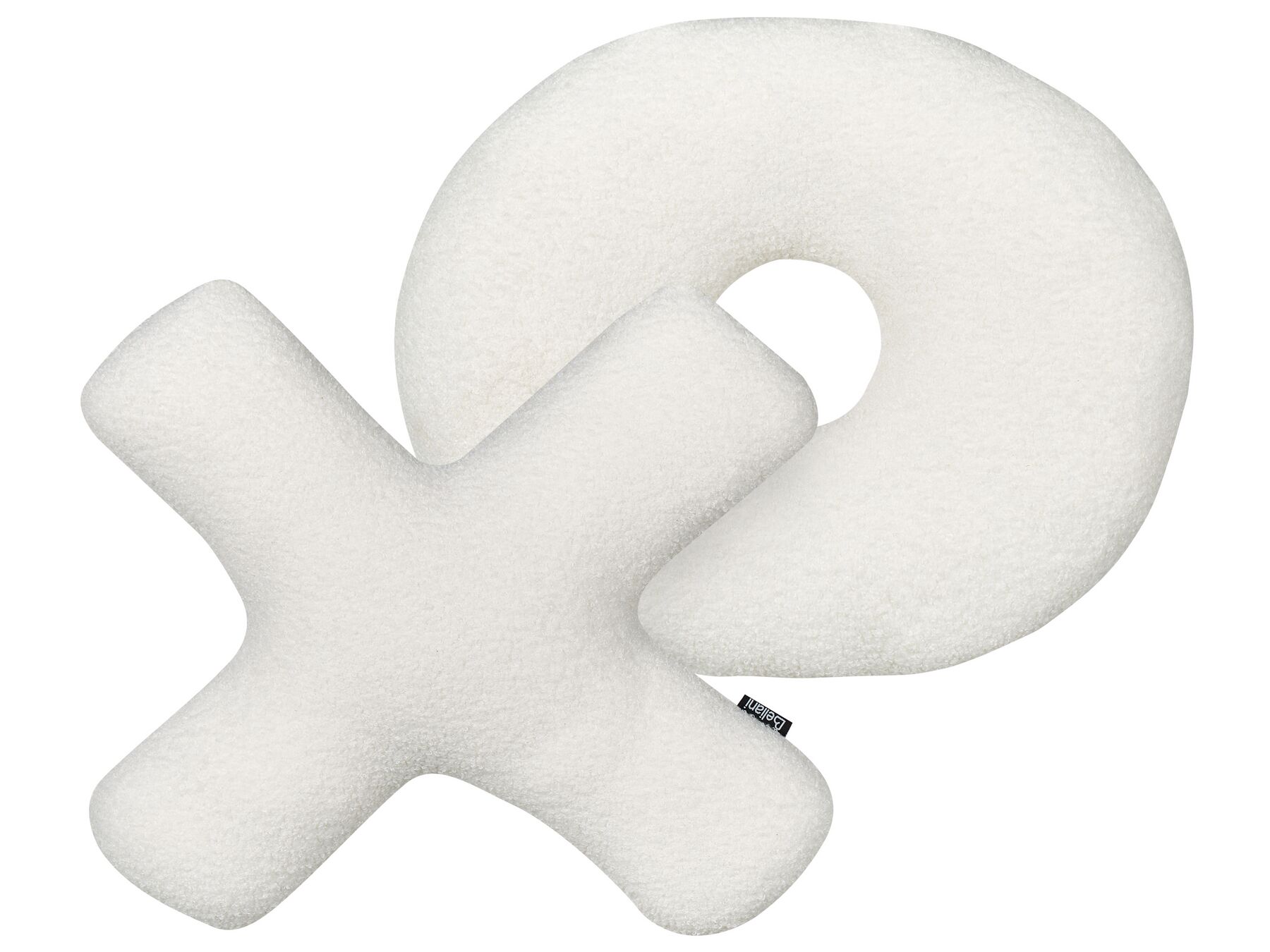 Set of 2 Teddy Letter Cushions White HESPERIS_888220