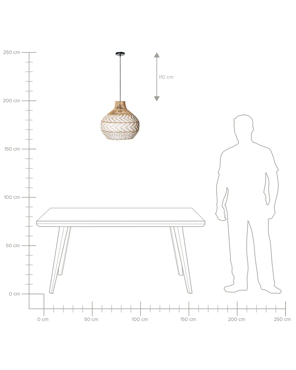 Pendant Lamp YAUCO Rattan White_995693