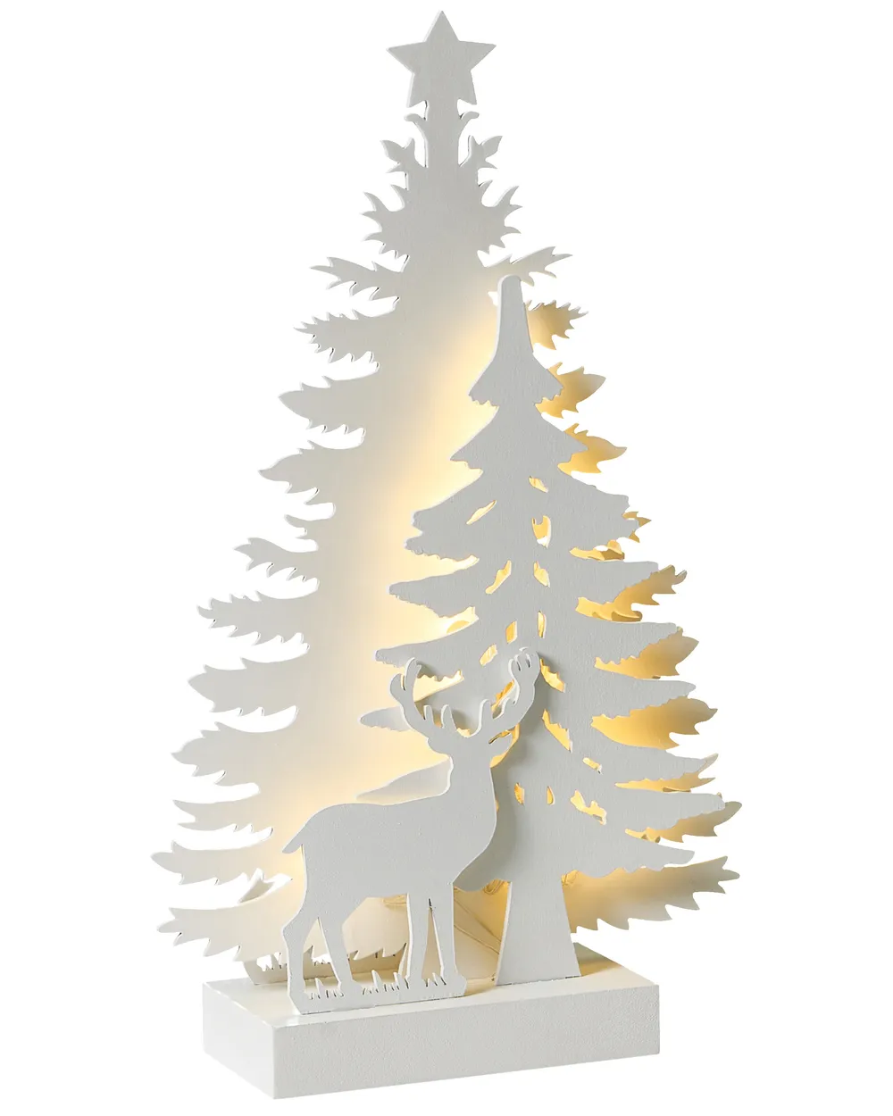 Decorazione natalizia LED FEMAN 36 cm Renna Albero di Natale Bianco