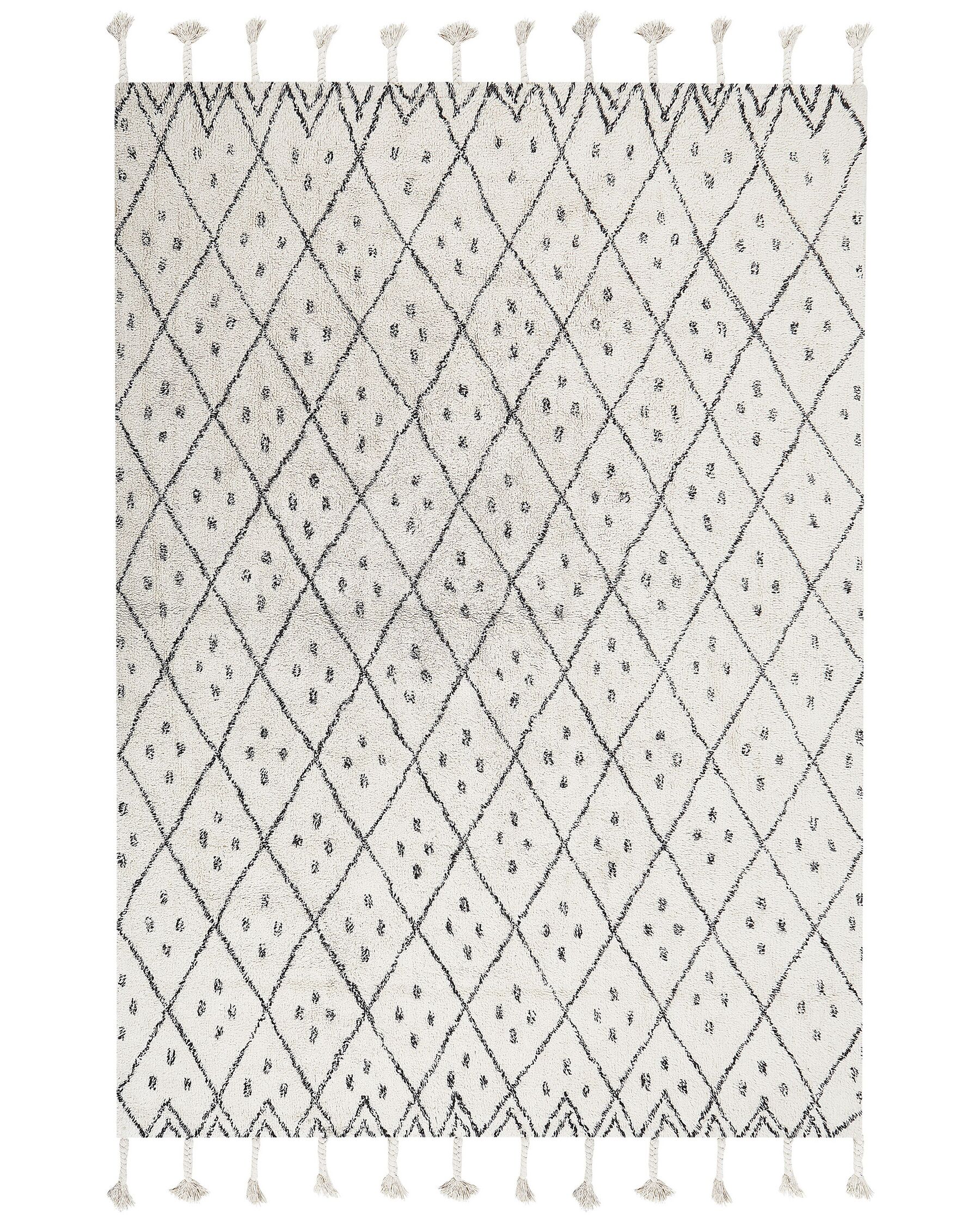 Tapis en coton blanc et noir 160 x 230 cm AGADIR_831345