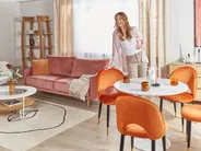 Divano 3 posti MAURA Velluto Rosa_873019