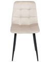 Lot de 4 chaises de salle à manger en velours taupe POWELL_929248