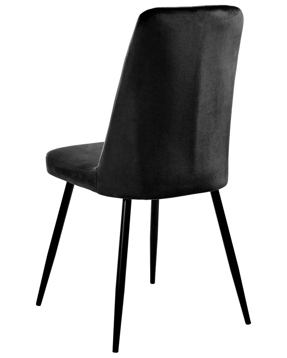 Set Di 2 Sedie Per Sala Da Pranzo Con Cuciture Decorative Verticali Gambe In Metallo Nero Opaco E Seduta In Velluto Rosso 100001748 84057579