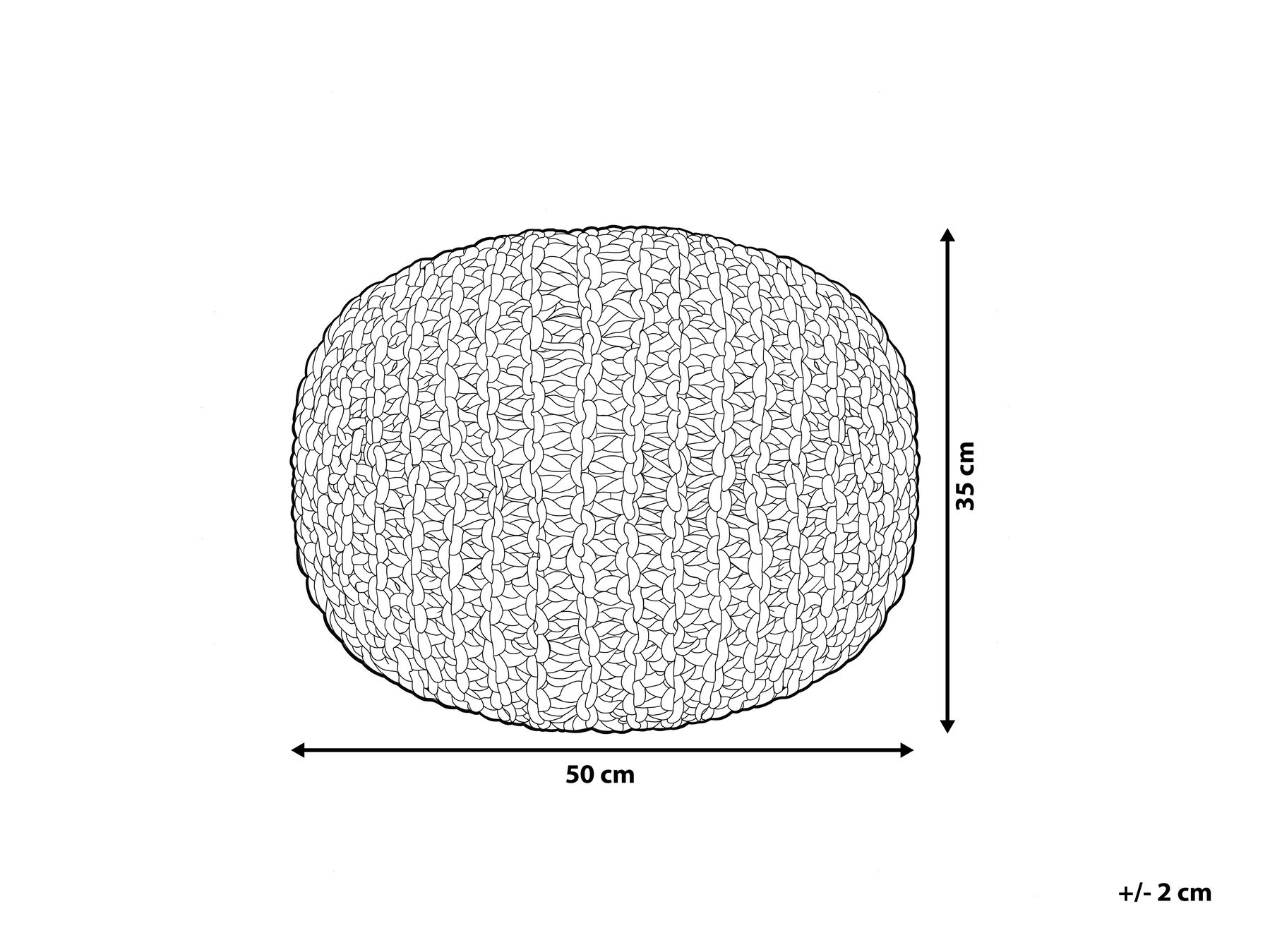 Cotton Knitted Pouffe 50 x 35 cm Beige CONRAD II_756897 Cotton Knitted Pouffe 50 x 35 cm Beige CONRAD II_756897