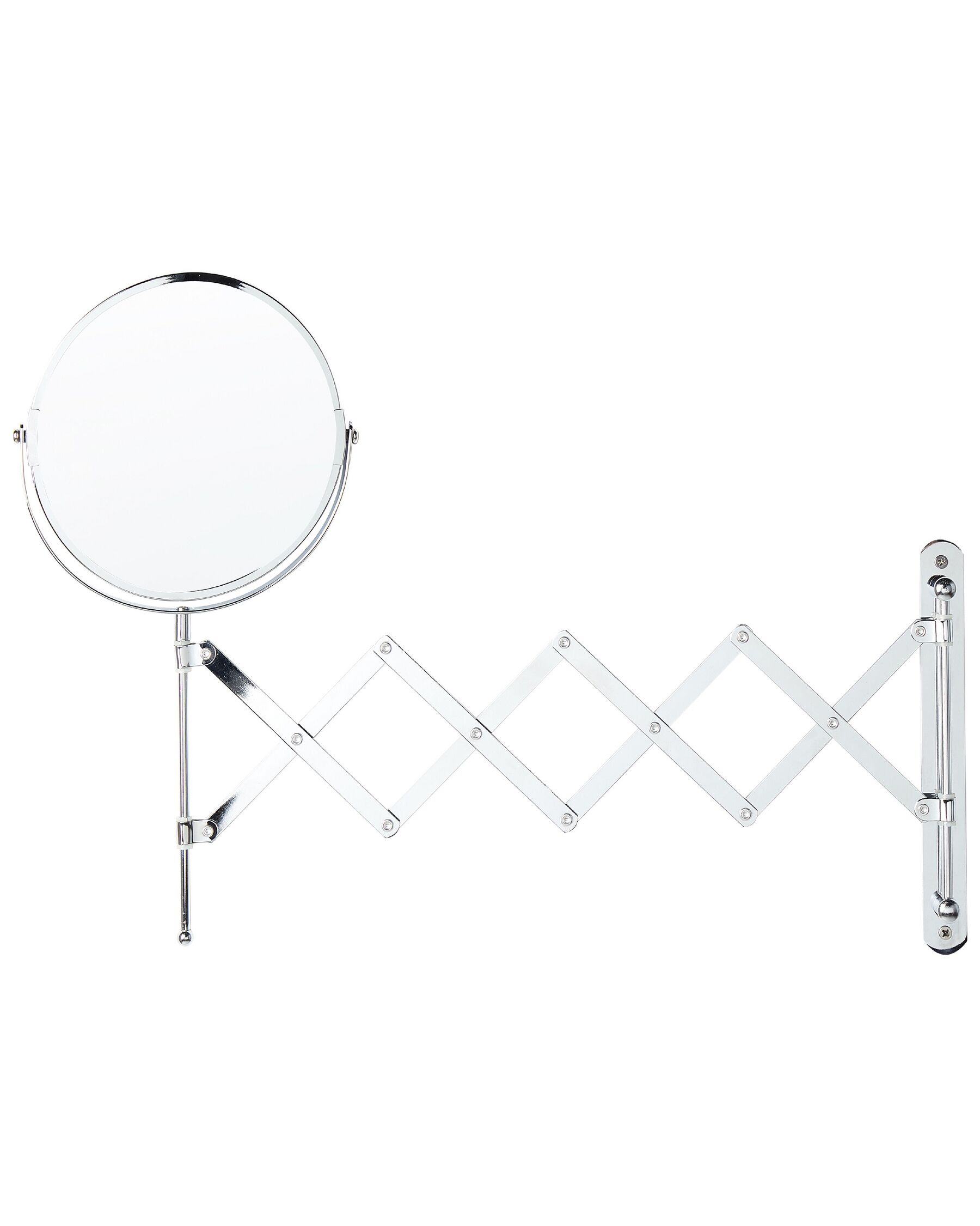 Extending Wall Makeup Mirror ø 19 cm Silver YVELINES_848185
