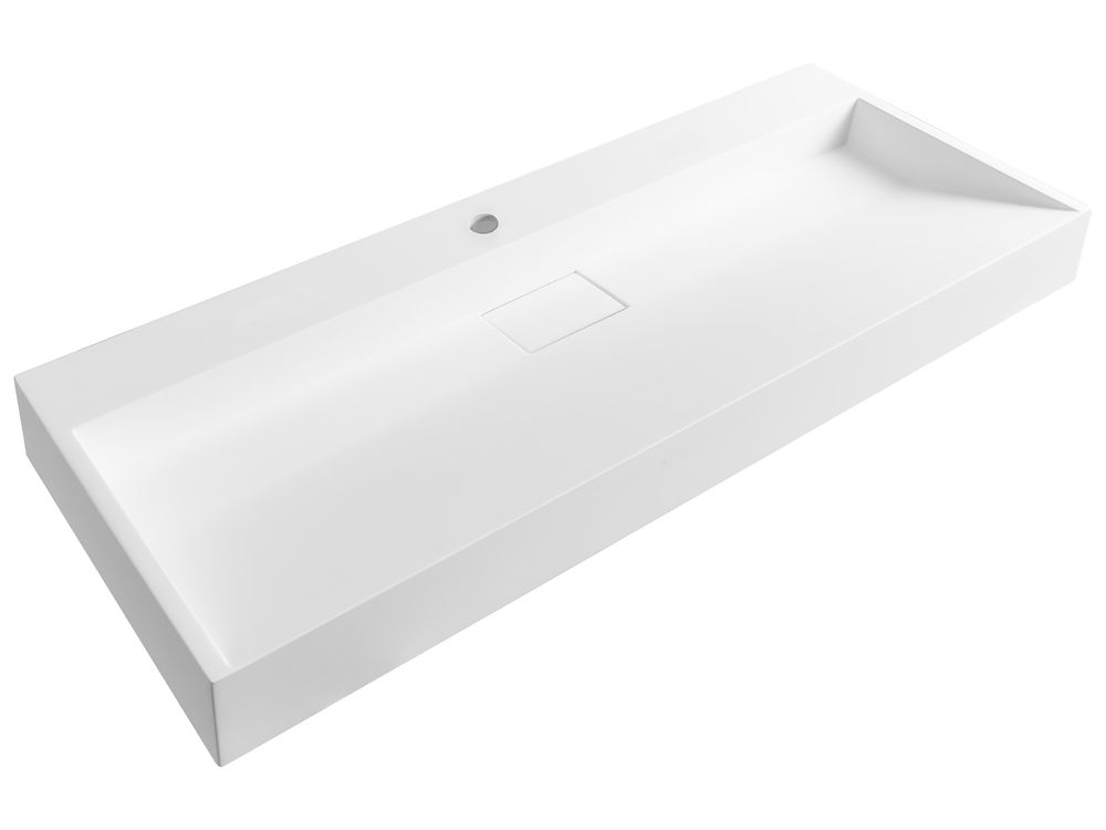 Lavabo sospeso QUENKO 120 x 46 cm Composito minerale Bianco