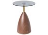 Side Table WALLIS Tempered Glass Brown/ Black