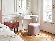 Pouf mit Stauraum RICHLAND Samtstoff Rosa_1194717