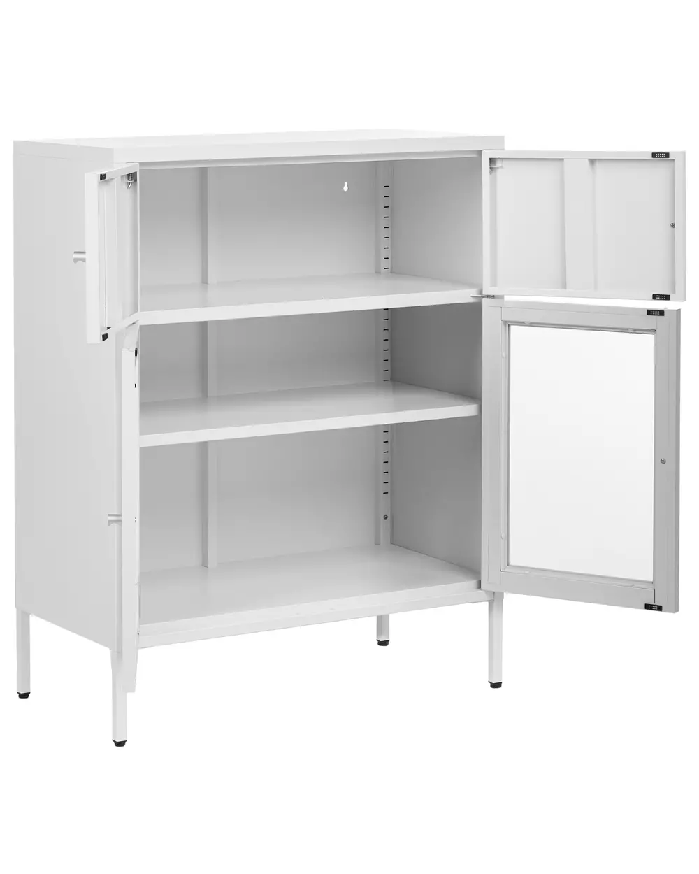 Szafka ze szklanymi drzwiami ESHOLT 80 cm Metal Biały_1017009