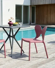 Set of 2 Garden Chairs LARISSA Stacking Pink_1043606