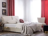 Bett mit Lattenrost Stoff BELFORT 140 x 200 cm Hellbeige_1171218
