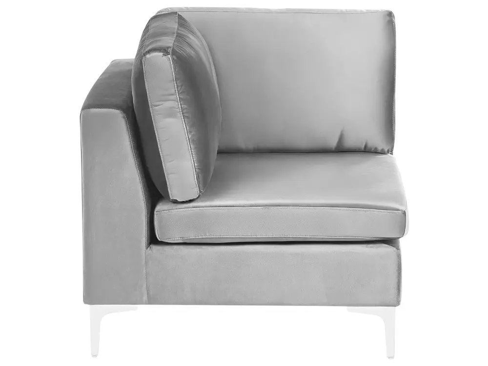 Modular Corner Sofa 4 Seater EVJA with Ottoman Velvet Grey Left Hand_789047