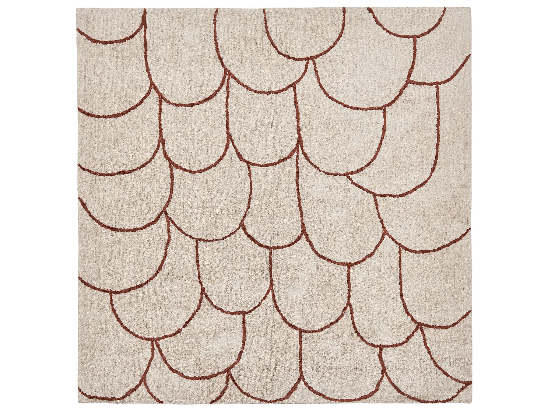 Dywan bawełniany 200 x 200 cm beżowo-brązowy AVDAN_839865