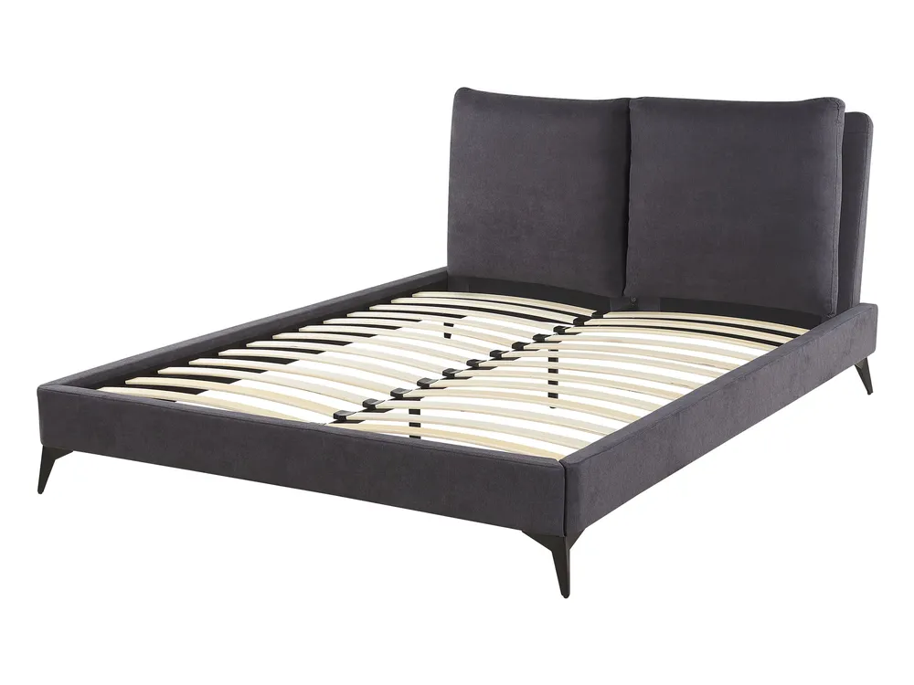 Bed Velvet MELLE 140 x 200 cm (EU Double) Dark Grey_791205