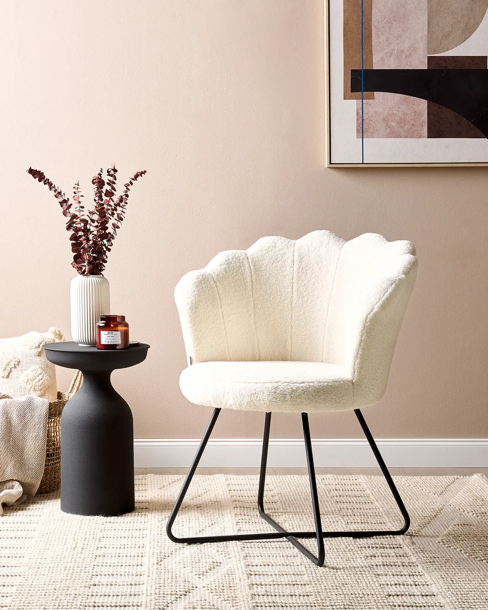 Armchair LOVELOCK Boucle White
