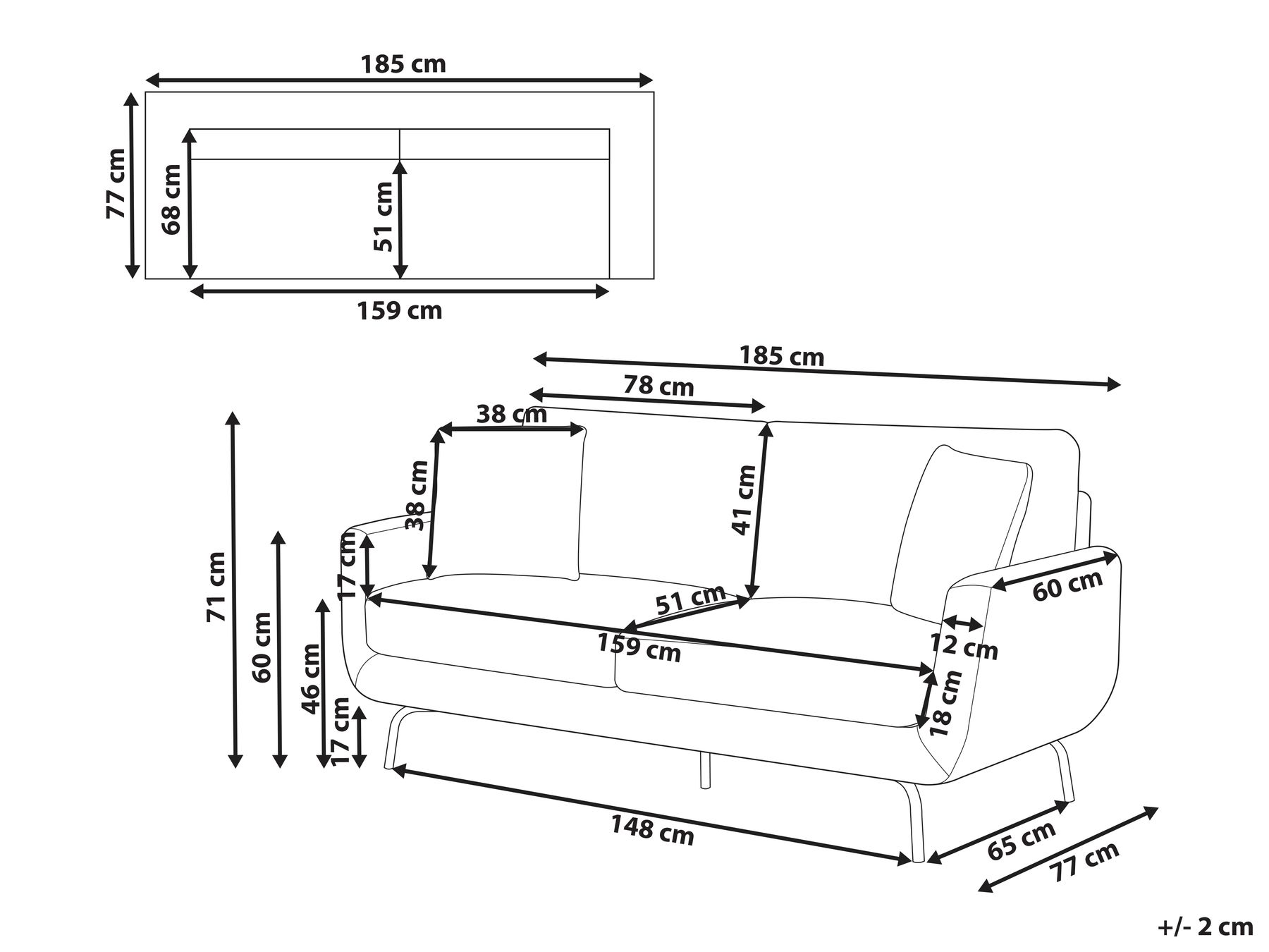 3 Seater Fabric Sofa Dark Green VESALA_950791 3 Seater Fabric Sofa Dark Green VESALA_950791