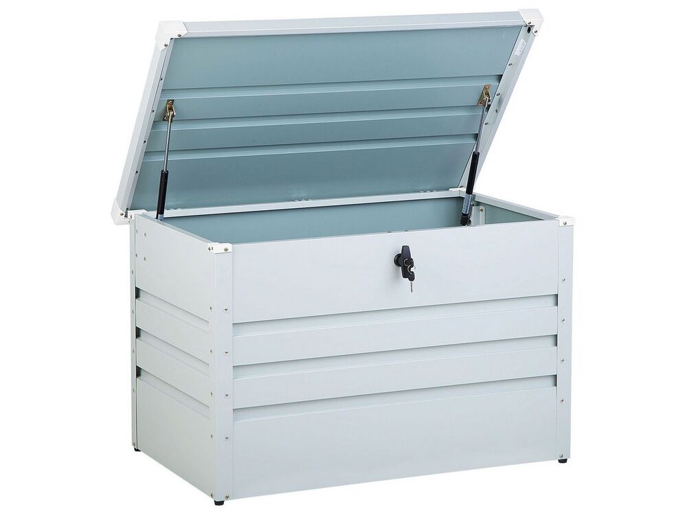 Storage Box CEBROSA 100 cm 62 cm Metal Light Grey