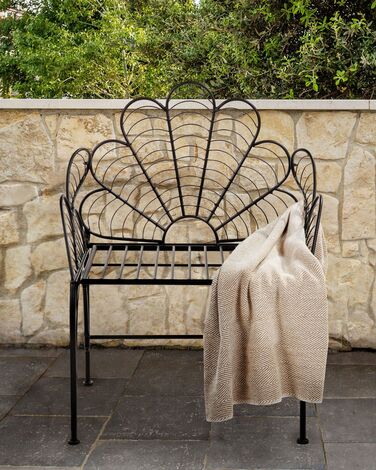 Metal Garden Accent Chair Black LIGURIA 