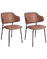 Conjunto de 2 sillas de comedor KENAI Piel sintética Marrón