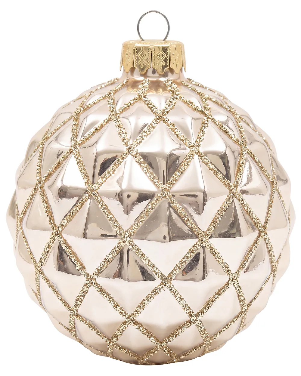 Set of 40 Baubles FROSTICE Glass Gold_1192179