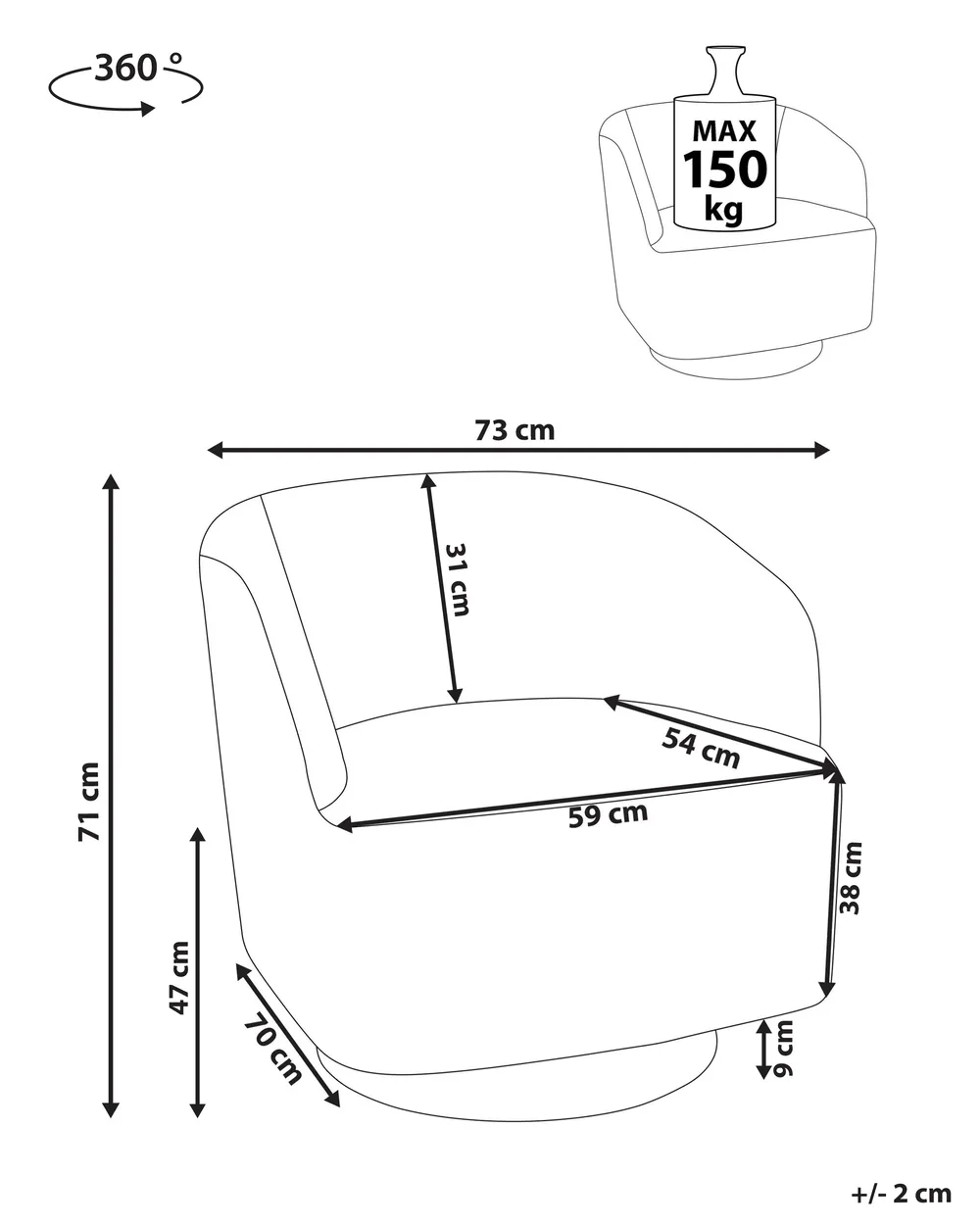 Poltrona girevole LAVIK Bouclé Bianco sporco_848060