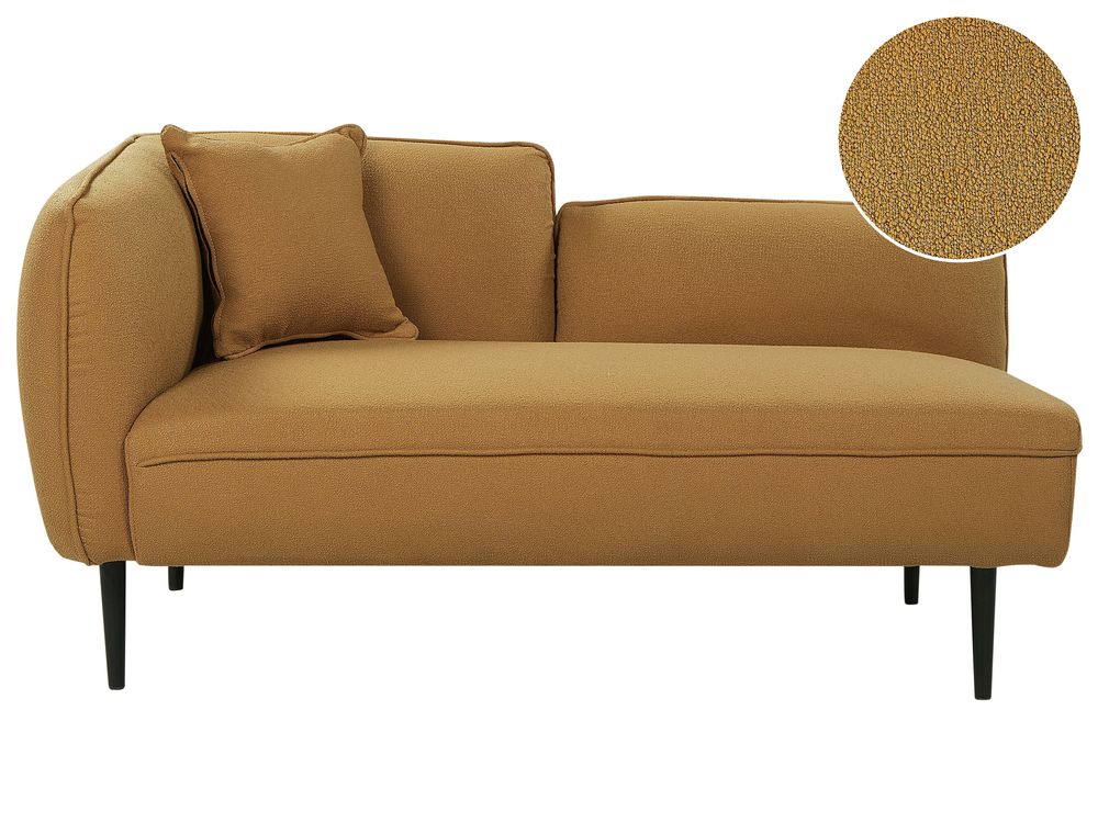 Chaise longue izquierda CHEVANNES Bouclé Mostaza