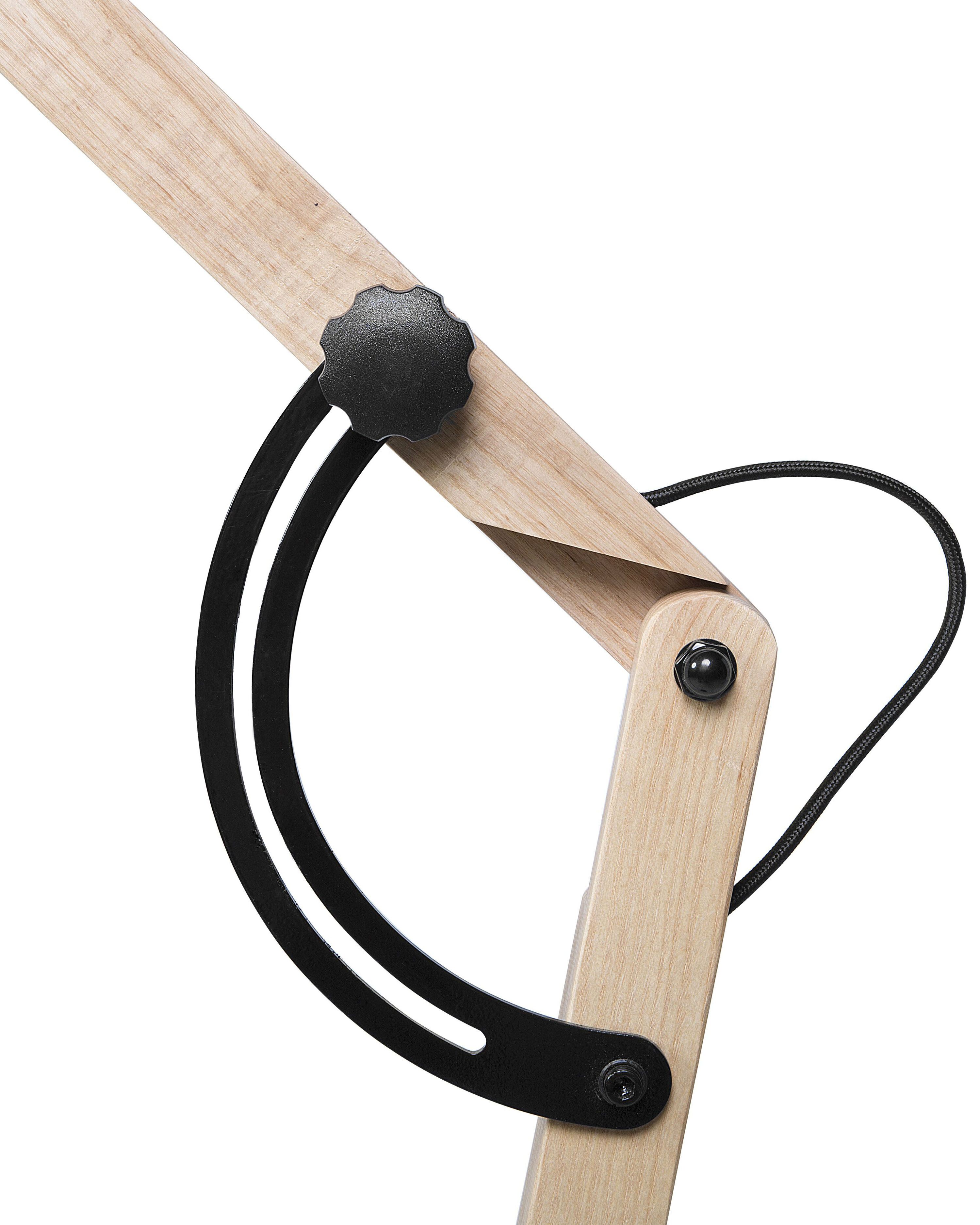 Candeeiro de pé HETTON Ajustável Madeira de carvalho Preto | Beliani.pt