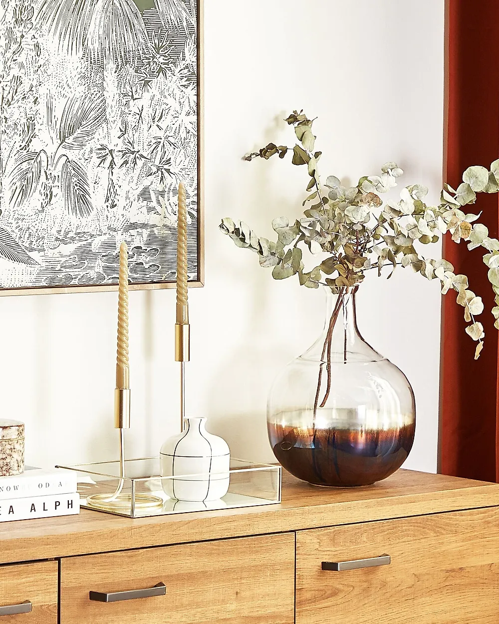 Vaso da fiori RAZALA 40 cm Vetro Multicolore_1183424