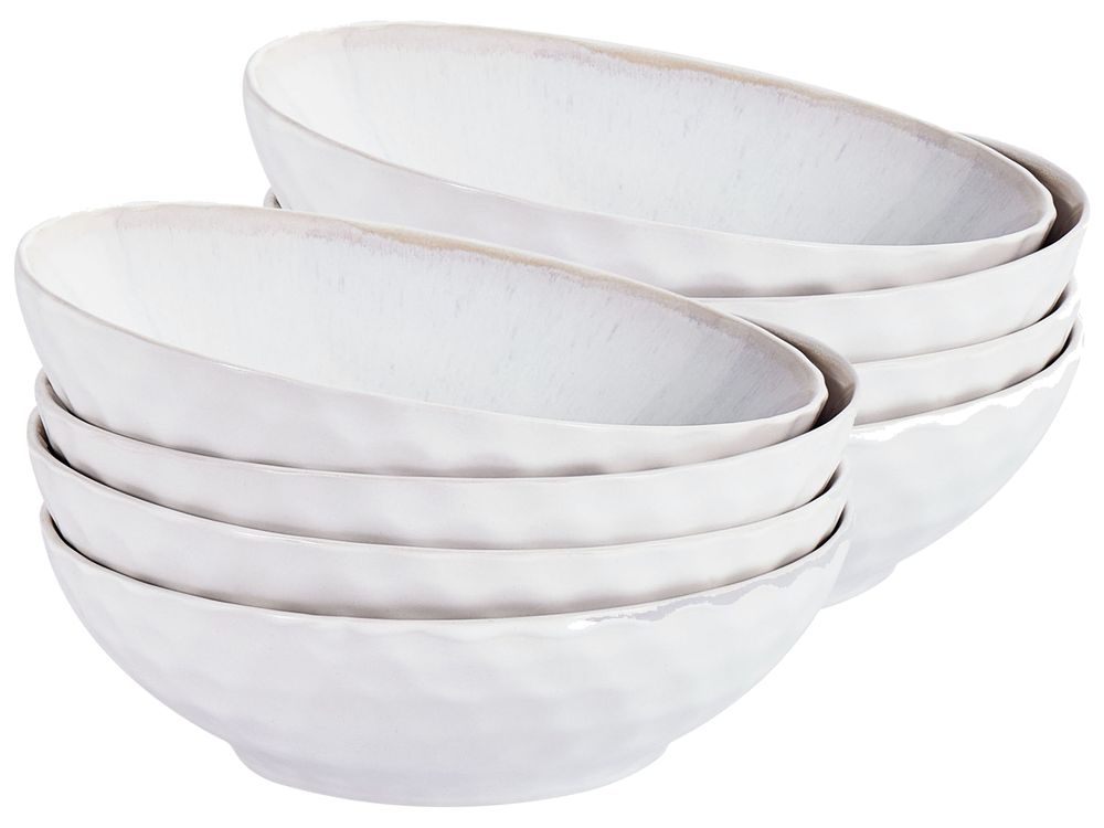 8 x dyb tallerken SESAME Stentøj Lysegrå 18 cm