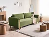 Sofa Bed 3 Seater KVAM with Storage Fabric Green