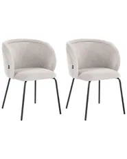 Set di 2 sedie da pranzo SARASOTA Tessuto Bianco sporco_1055452