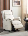 Fabric Electric Recliner Chair Cream ELEGY_924115
