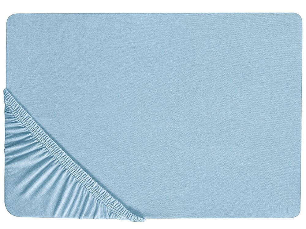 Fitted Sheet HOFUF 90 x 200 cm Cotton Light Blue