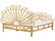 Lit avec sommier Rotin FLORENTINE 160 x 200 cm Marron clair_868926
