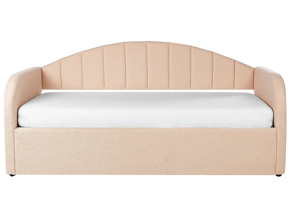 Trundle Bed Boucle EYBURIE 90 x 200 cm (EU Single) Peach Pink_907134