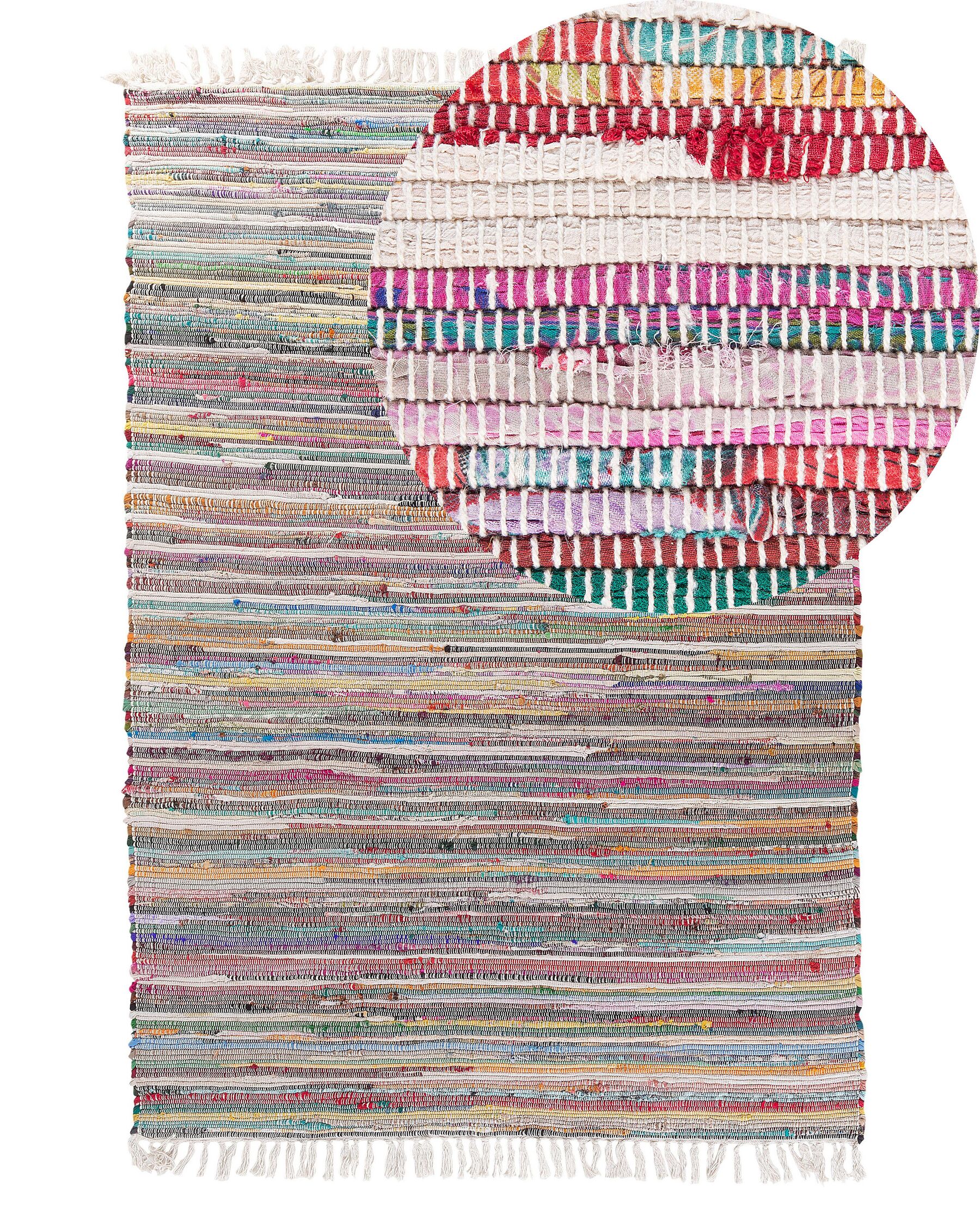 Krátkovlasý světlý barevný bavlněný koberec 140x200 cm DANCA_530292