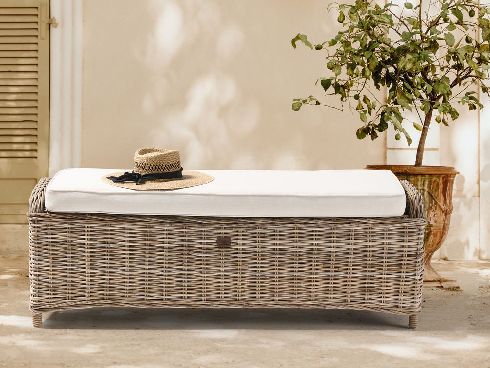 Otomana ogrodowa SUSUA 140 cm Rattan Naturalny