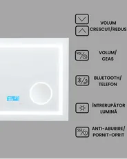 Oglindă LED pentru baie THAIX 80 cm 60 cm Argintiu_940462