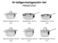Kochgeschirr-Set 10-teilig PRIMECOOK Edelstahl Silber_1051154