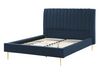 Zamatová posteľ 140 x 200 cm modrá MARVILLE_835954