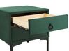 Sametová souprava nábytku postel 180 x 200 cm +2 noční stolky tmavě zelená SEZANNE_892571
