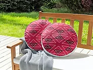 Lot de 2 coussins d'extérieur MEZZANO Motif géométrique 40 x 40 cm Rose_1183474