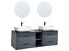 Double lavabos avec miroirs et rangement gris PILAR_907558