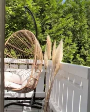 Fauteuil suspendu avec support CASOLI Polyrotin Naturel_1172239